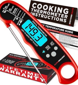 Instant-read meat thermometer for grilling and cooking
