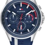 Tommy Hilfiger Men's Multifunction Quartz Sport Watch with Stainless Steel and Silicone Strap