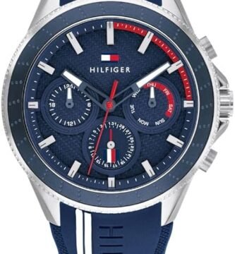 Tommy Hilfiger Men's Multifunction Quartz Sport Watch with Stainless Steel and Silicone Strap