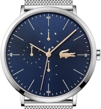10 Lacoste Reloj Analogico de Cuarzo multifuncion para Hombre con Correa de Malla de Acero Inoxidable Plateada 2011024 file