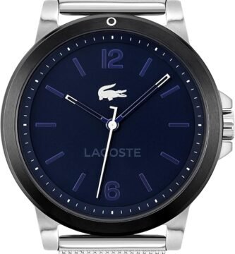 15 Lacoste Reloj Analogico de Cuarzo para Hombre con Correa de Malla de Acero Inoxidable Plateada 2011183 file