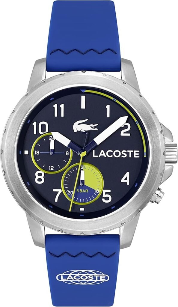 16 Lacoste Reloj Analogico de Cuarzo multifuncion para Hombre con Correa en Silicona Azul 2011205 file