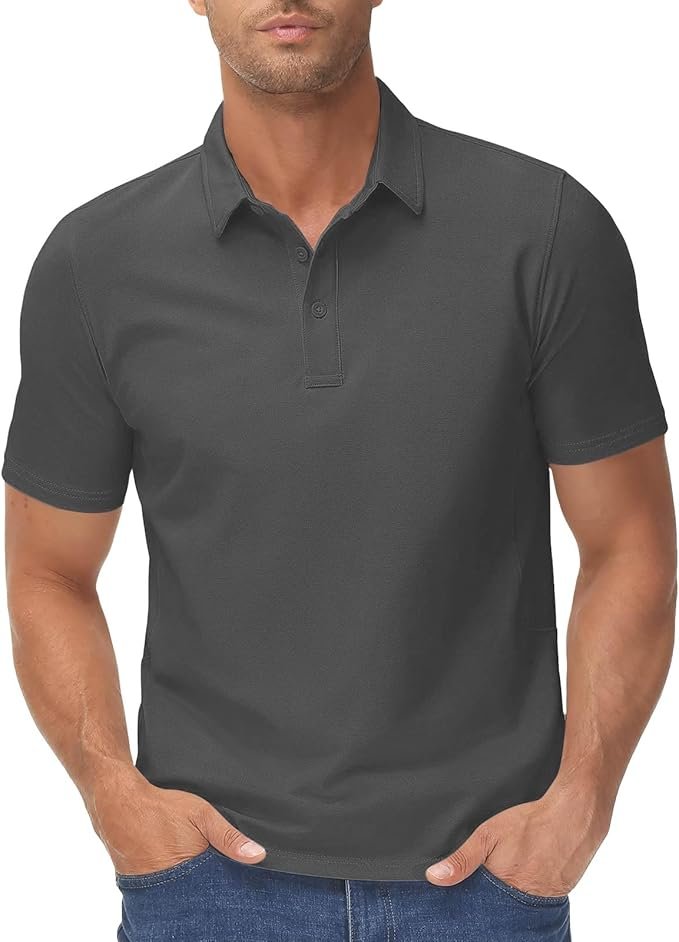 442 Polo de lino para hombre file